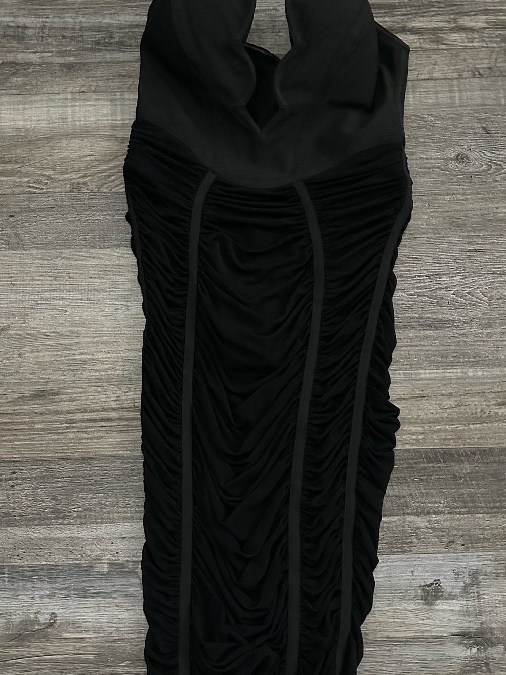Fashion Nova NWT Black Bandage Ruched Midi Dress-Analise - Picture 3 of 7